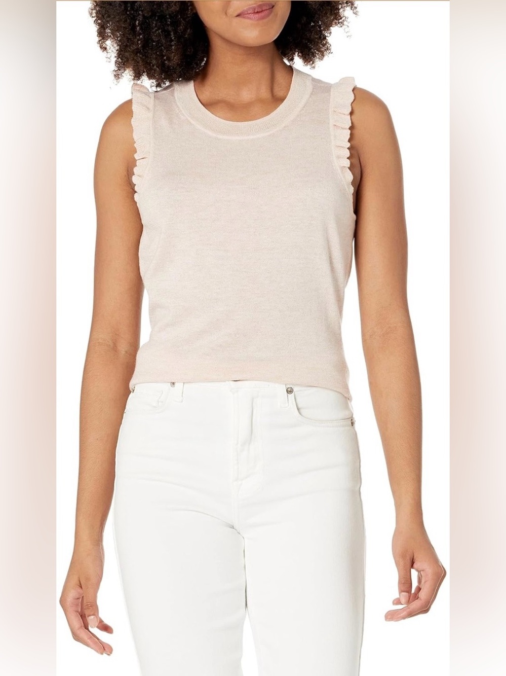 Soft Vanilla Ruffle Knit Tank 🤍✨